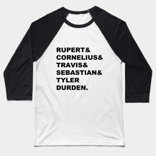 Narrator's Names (Black Text) Baseball T-Shirt